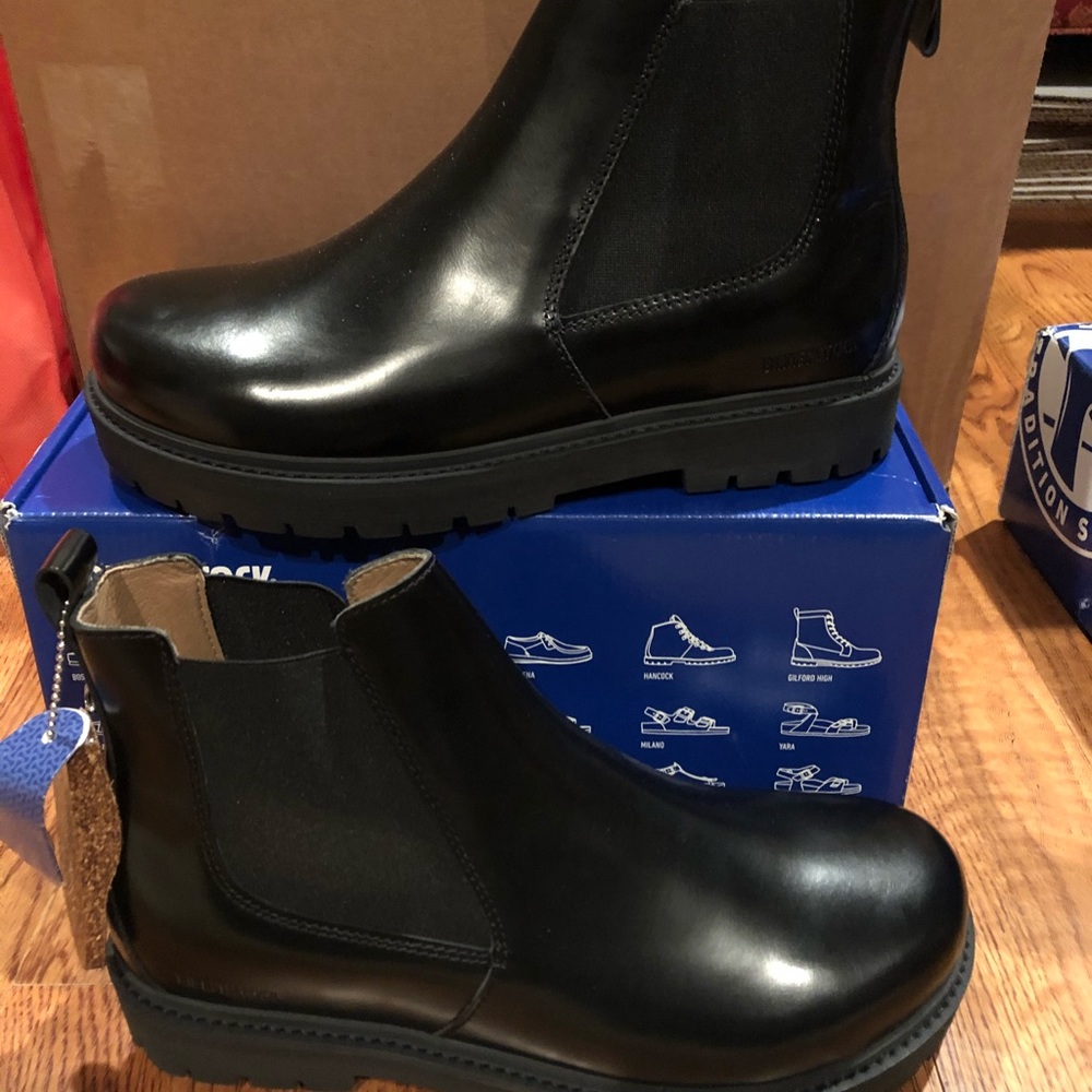 Birkenstock Stalon black leather size 38 EUC